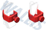 An in-situ image of the Wallis Earth Rod to Tape Clamps (A Clamps)