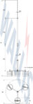 A dimensional drawing of the Wallis Tripod Base Free Standing Air Terminals